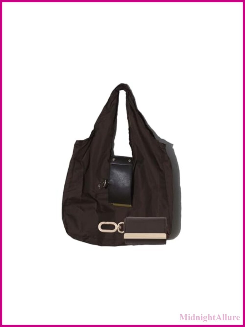 Foldable Keychain Tote Bag Large Capacity Nylon Reusable Shopping Bag